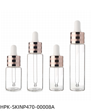 Glass Pipette Dropper Bottle With Thread Rolling Aluminum Collar - Skinny